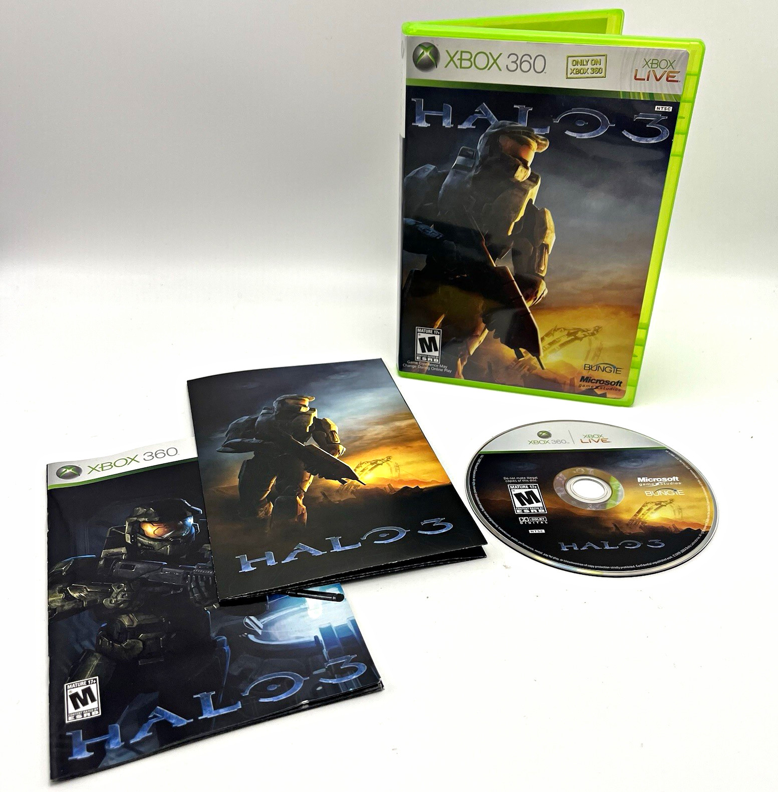 Halo 3 Xbox 360 Complete CIB W/Manual & Poster 2007 CLEAN