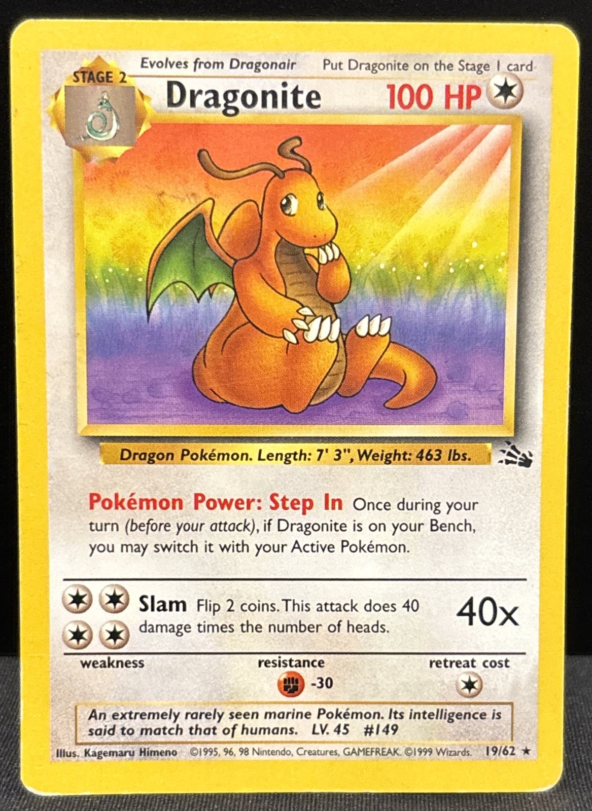 Dragonite 19/62 Fossil Regular
