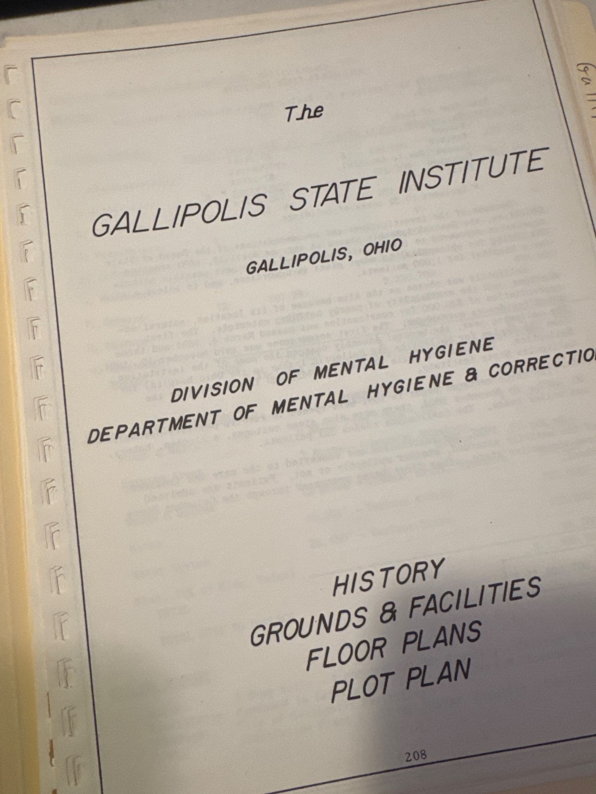 Rare c50s History Plan Map Gallipolis Ohio Insane Asylum State Hospital 84pgCOPY Rare c50s History Plan Map Gallipolis Ohio Insane Asylum State Hospital 84pgCOPY