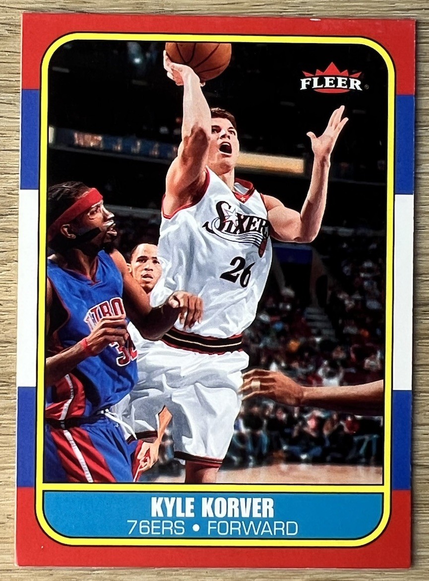 2006-07 Fleer 1986-87 Fleer Design #61 - Kyle Korver - Philadelphia 76ers