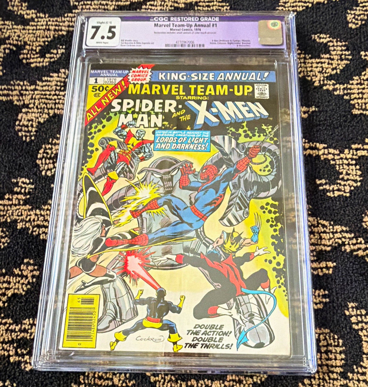 Marvel Team-Up Annual #1 CGC 7.5 (1976) Spider-Man & X-Men Restored Slight(C-1)