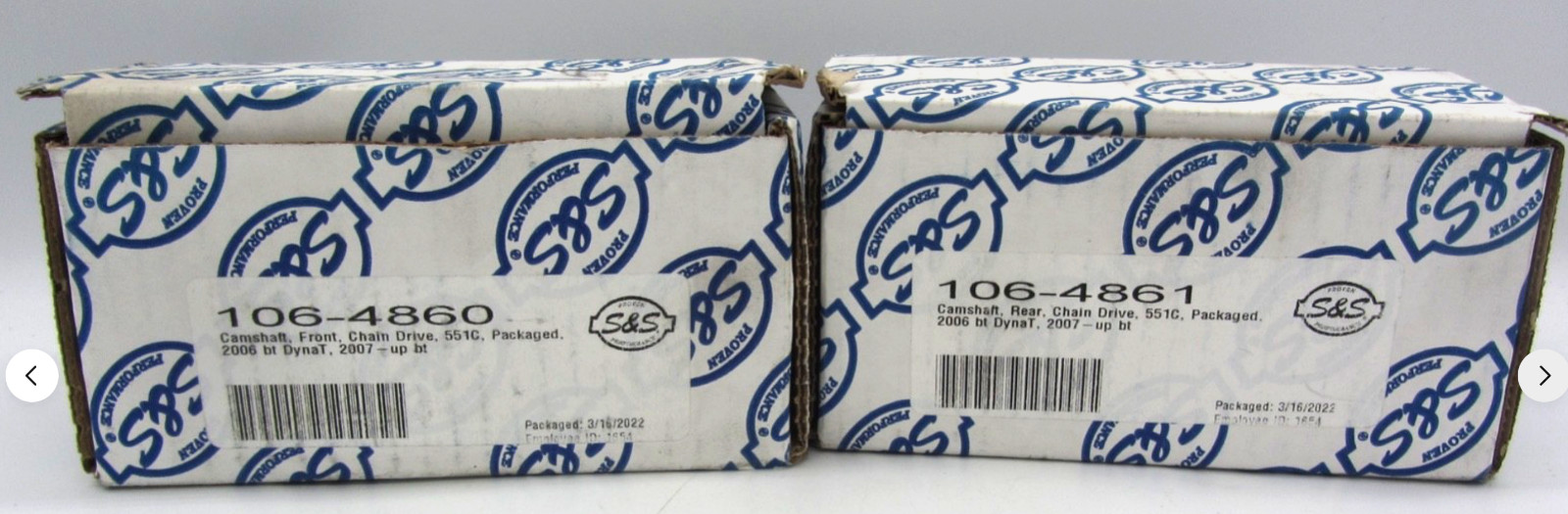 S&S Cycle 551C Chain Drive Camshafts Front/Rear 106-4860/4861 New Old Stock S&S Cycle 551C Chain Drive Camshafts Front/Rear 106-4860/4861 New Old Stock
