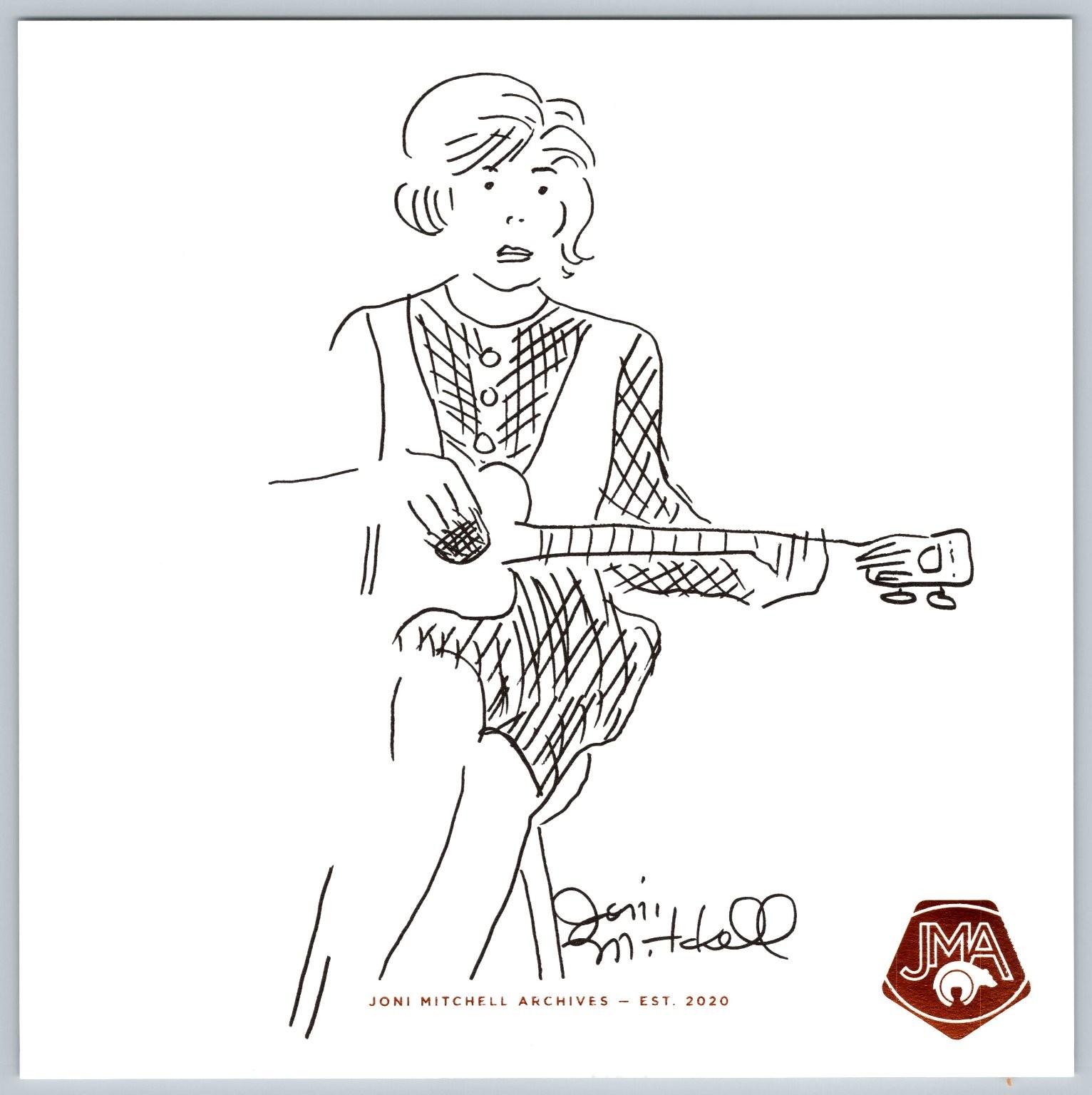 Joni Mitchell Archives Line Drawing Art Print JMA Logo Est 2020 JMA Joni Mitchell Archives Line Drawing Art Print JMA Logo Est 2020 JMA