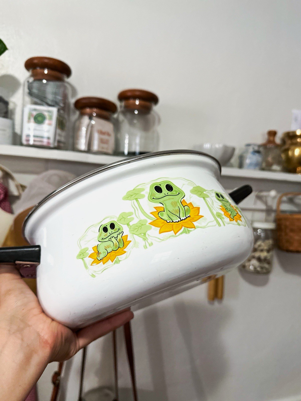 Vintage Neil the Frog Enamel Pot RARE Vintage Neil the Frog Enamel Pot RARE