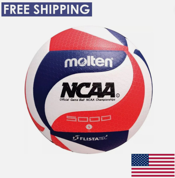 Molten V5M5000-3N Flistatec NCAA Volleyball - Red/White/Blue- PU Microfiber Ball