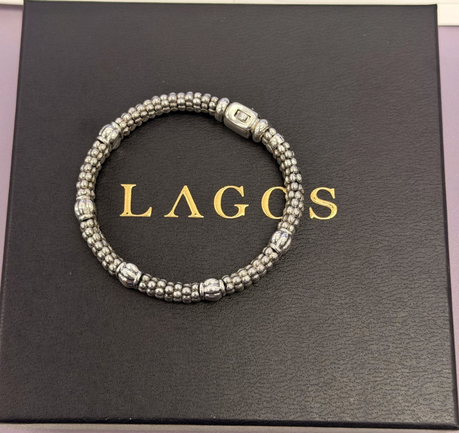 Lagos Caviar Station Bracelet In Sterling Silver Lagos Caviar Station Bracelet In Sterling Silver