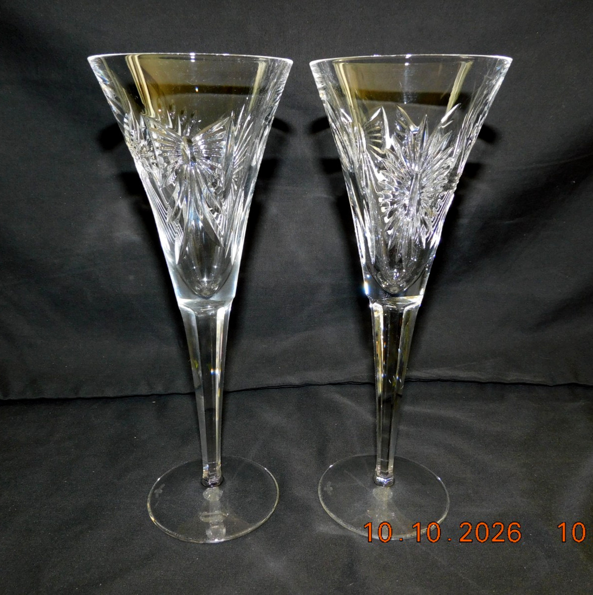 Waterford Crystal Millennium “Five Toasts” 2 Toasting Flutes 9.25\