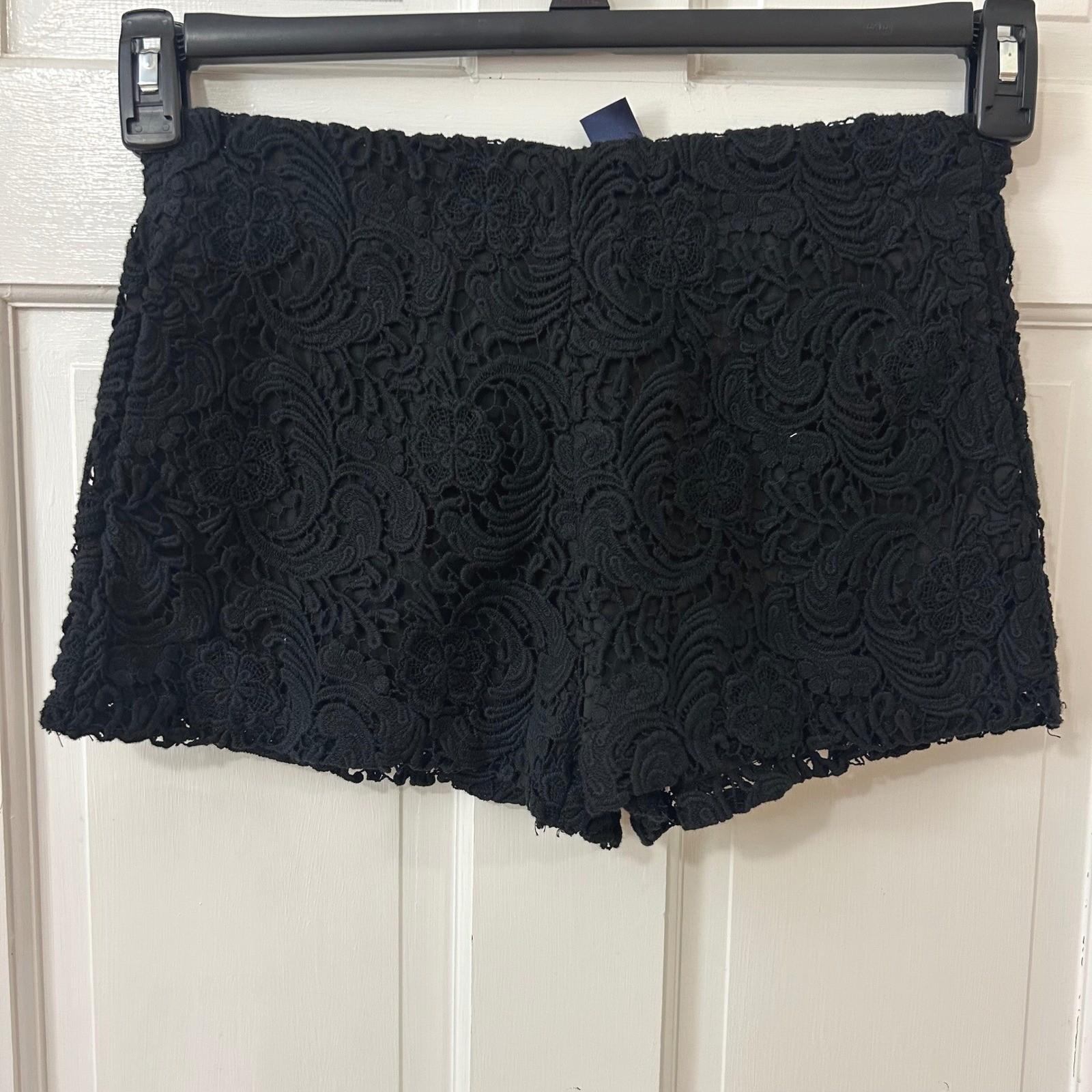Francesca\'s Blue Rain Black Lace Shorts Sz S Festival Whimsigoth Hot Pants NWT