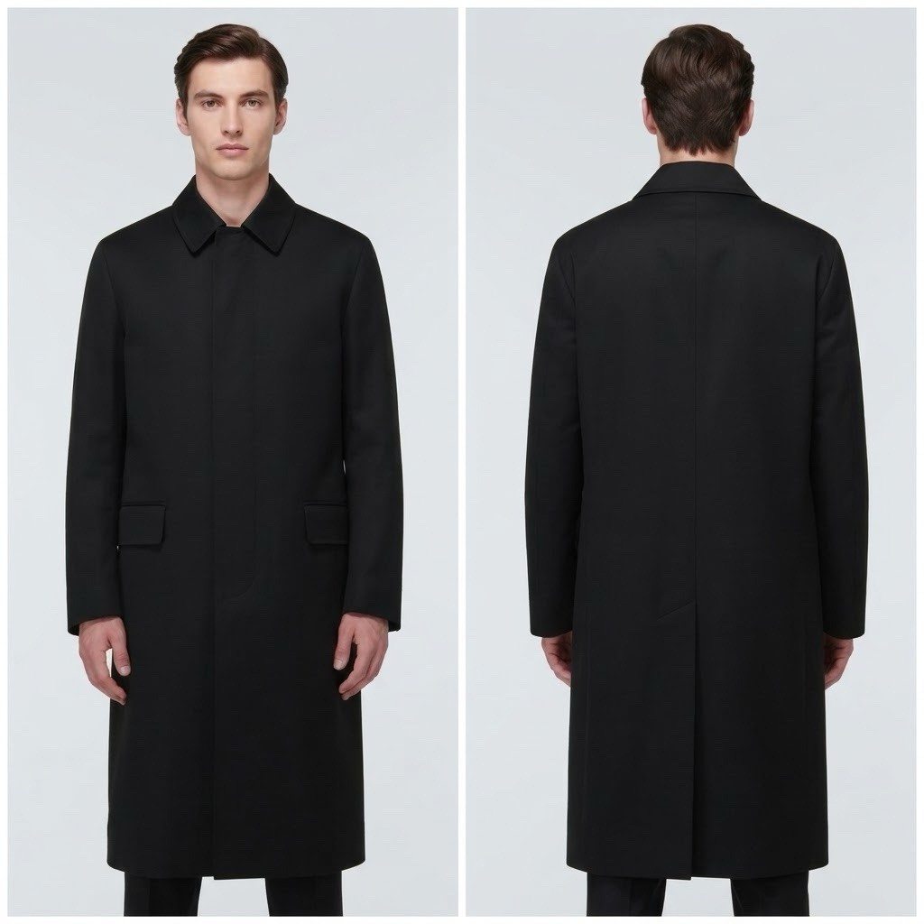 Vintage Alligator Gold Label Men’s Long Black Overcoat Berkman’s Tailored Coat Vintage Alligator Gold Label Men’s Long Black Overcoat Berkman’s Tailored Coat