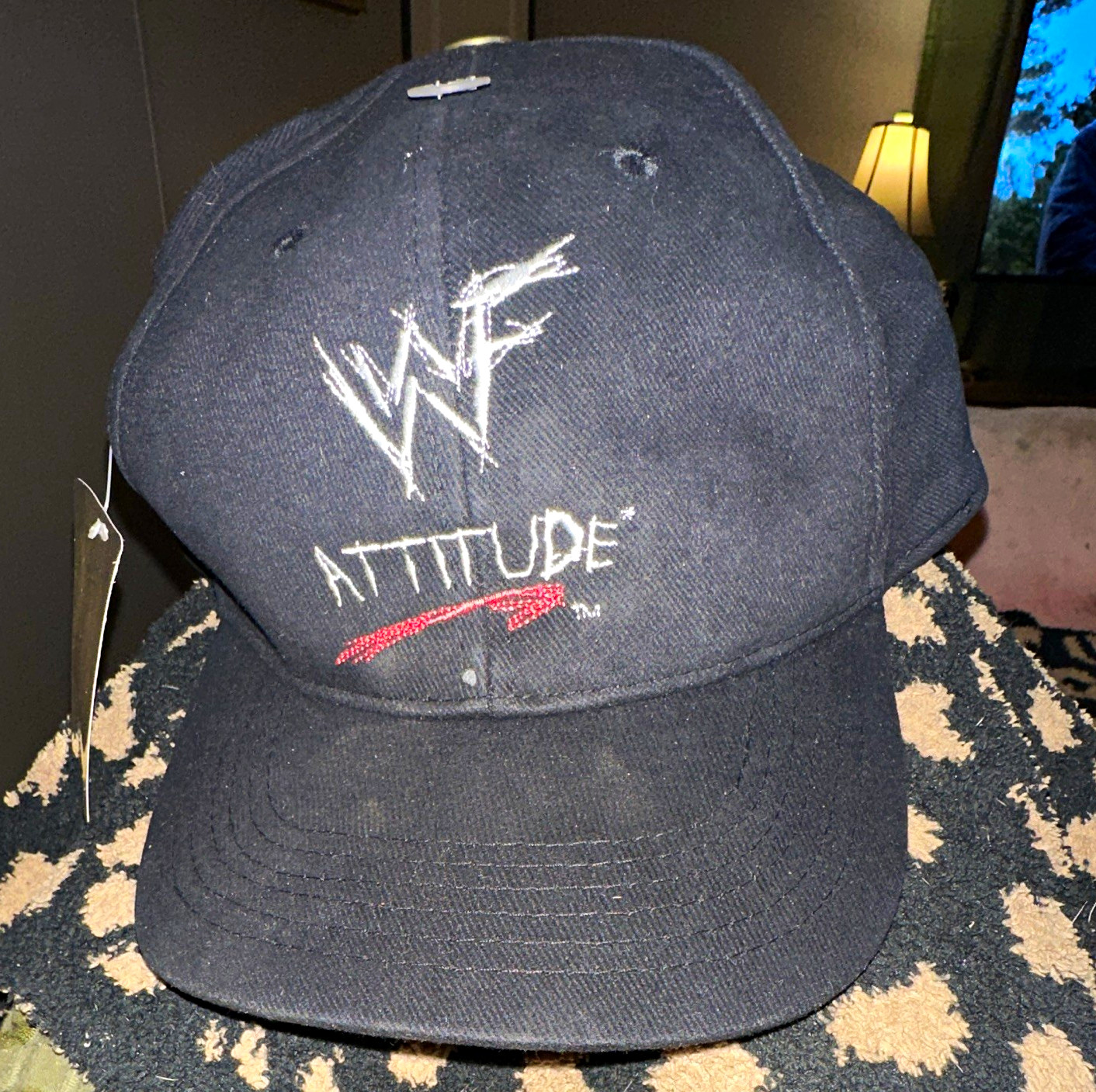 No Defeat WWF Attitude Black Adjustable Strapback Cap Hat Wrestling No Defeat WWF Attitude Black Adjustable Strapback Cap Hat Wrestling