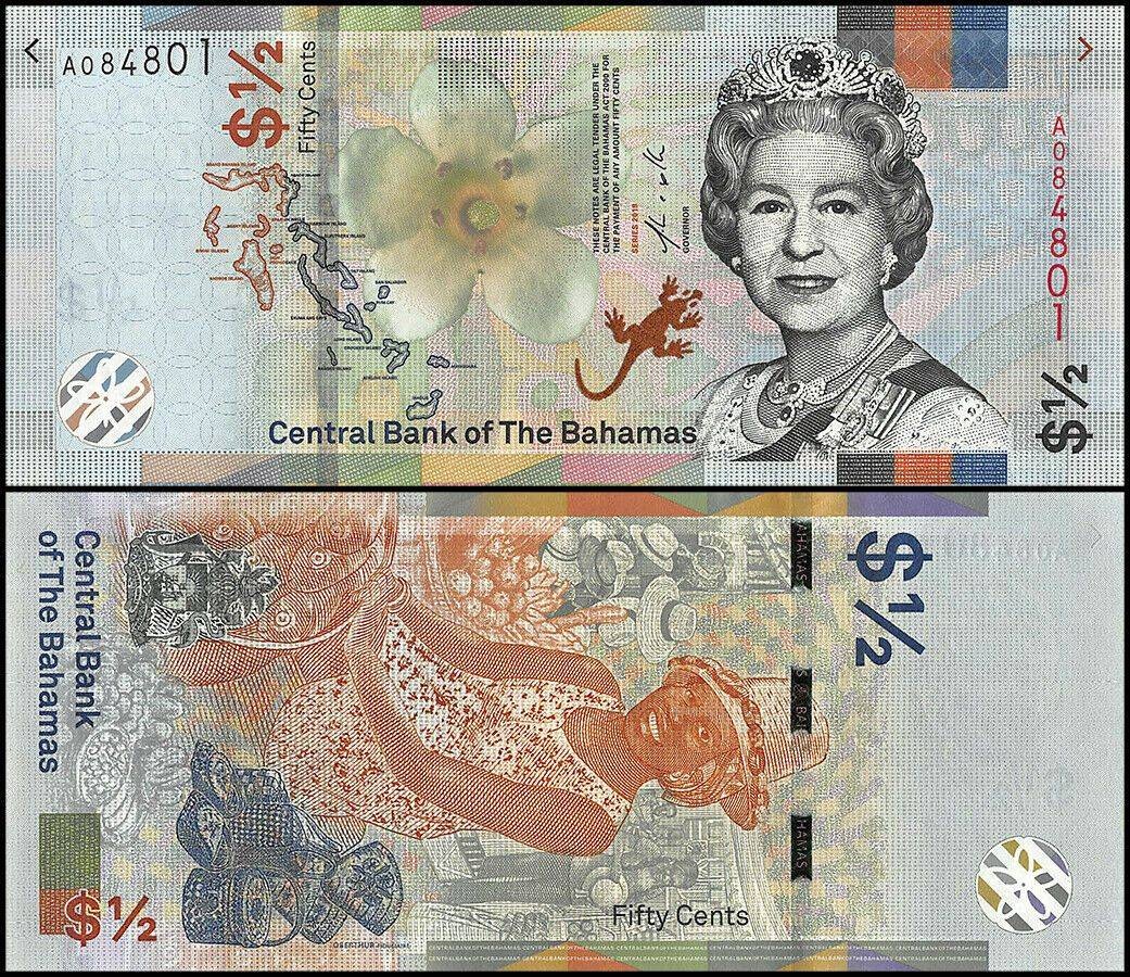 Bahamas 1/2 Dollar, 2019, P-A77, UNC