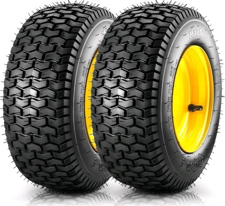 MaxAuto 2Pcs 16x6.50-8 Front Tires & Wheels Assembly Lawn Mower Tractor 257129
