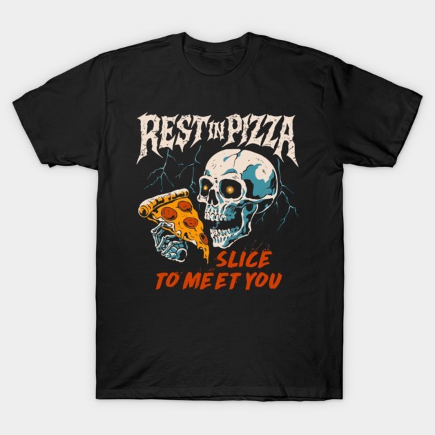 :REST IN PIZZA Funny Graphic Crew Neck Casual Short Sleeve Tee :REST IN PIZZA Funny Graphic Crew Neck Casual Short Sleeve Tee