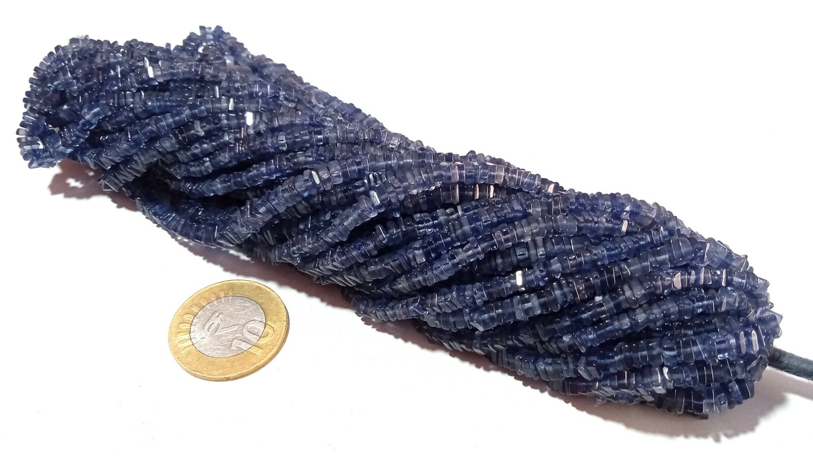 Iolite Square 3.5-4mm Smooth Heishi Cut Gemstone Beads 7\