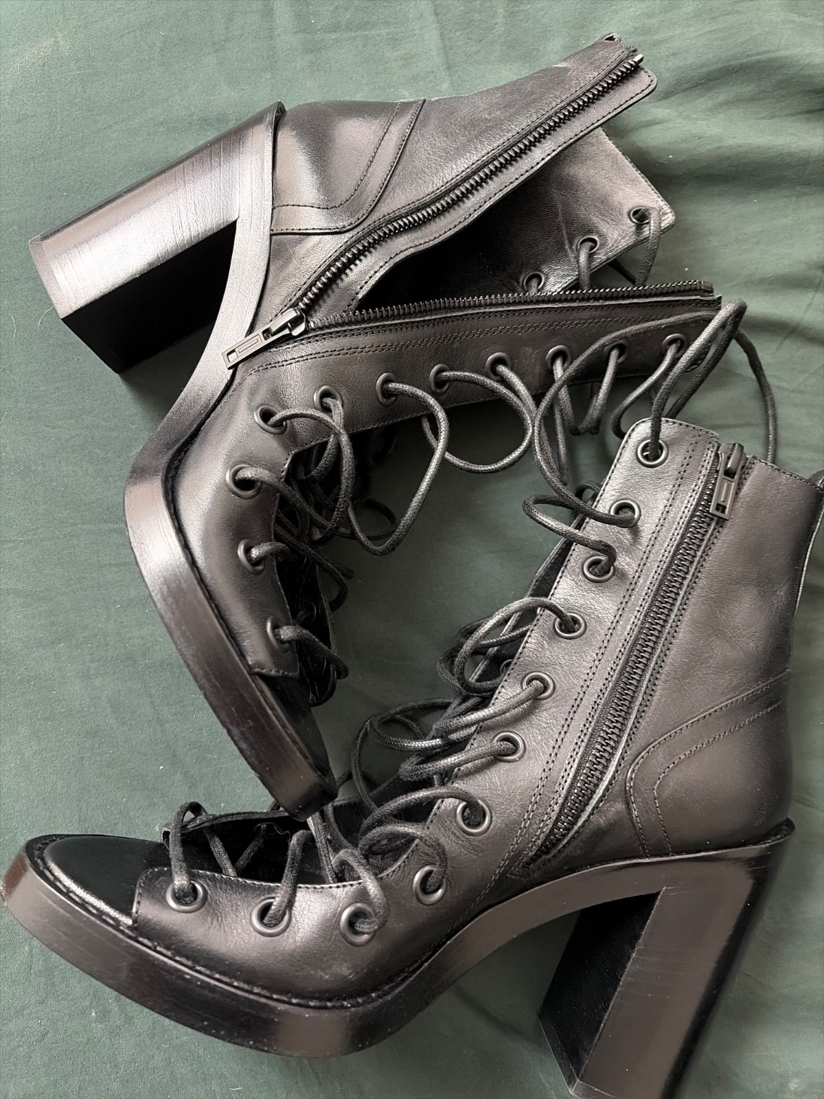 Ann Demeulemeester Lace-Up Sandals Black Leather Open Toe EU 40 / US 9 Worn Once