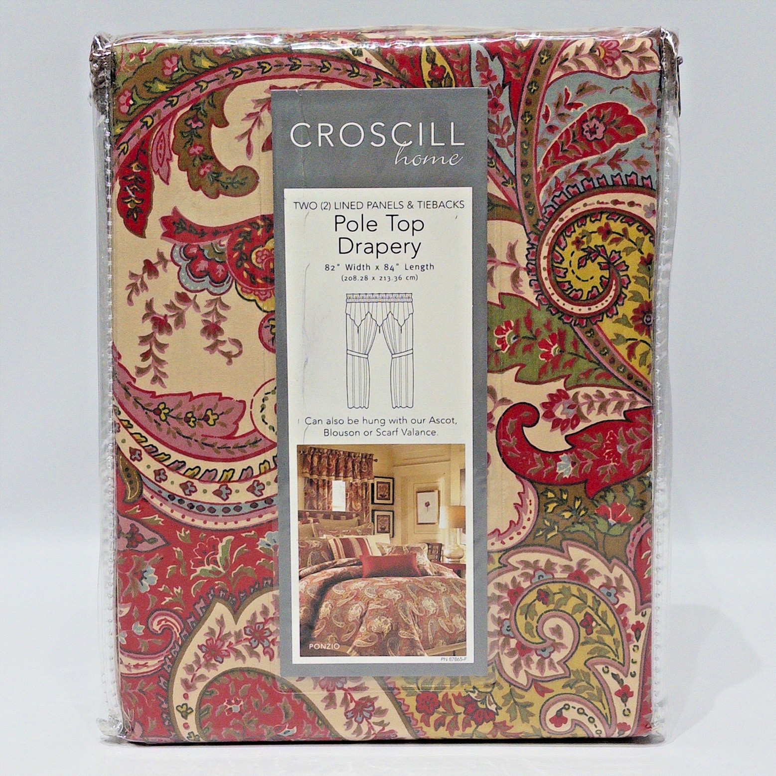 VTG Y2K New in Package Croscill Ponzio Pole Top Drapes 82\