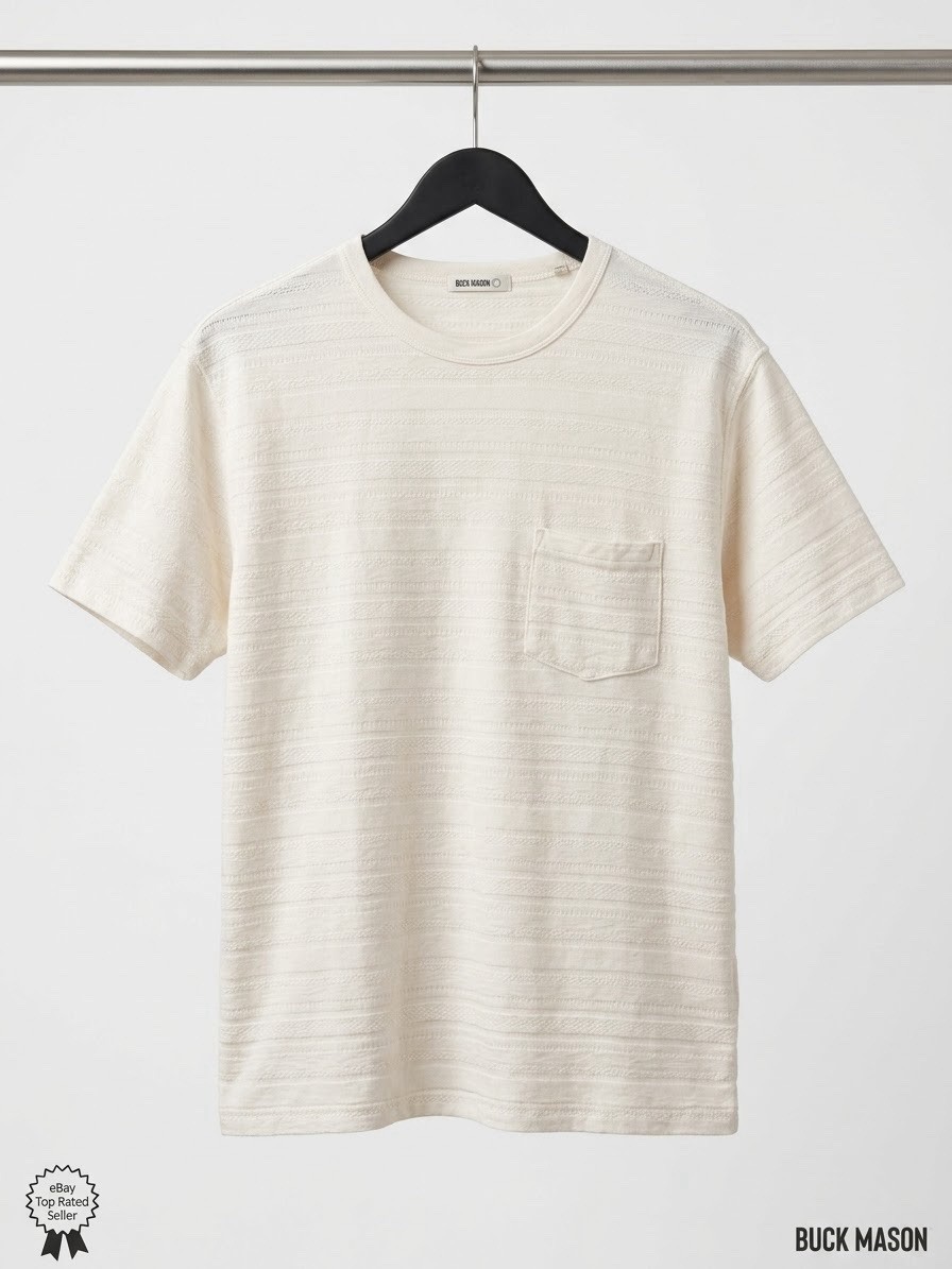 Buck Mason Men’s AVALON KNIT CLASSIC TEE (Large) / Never Worn (MSRP $98) / Ivory Buck Mason Men’s AVALON KNIT CLASSIC TEE (Large) / Never Worn (MSRP $98) / Ivory