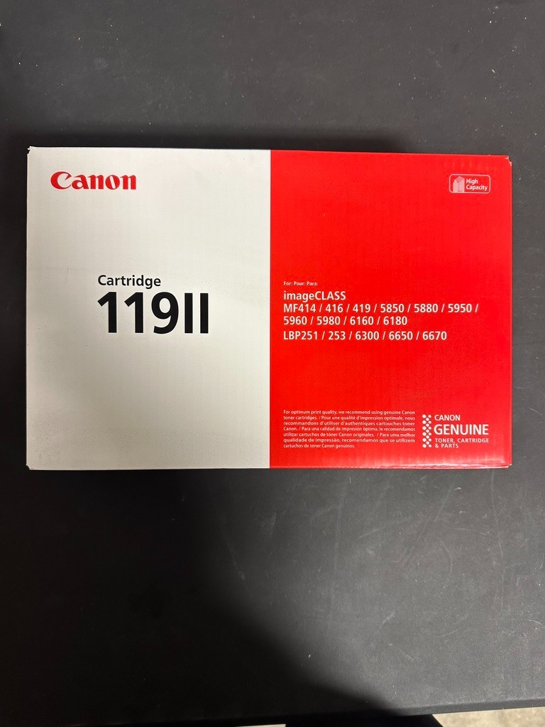 OEM NEW Genuine Canon 119 II Hi-Capacity Black Toner Cartridge Sealed OEM NEW Genuine Canon 119 II Hi-Capacity Black Toner Cartridge Sealed