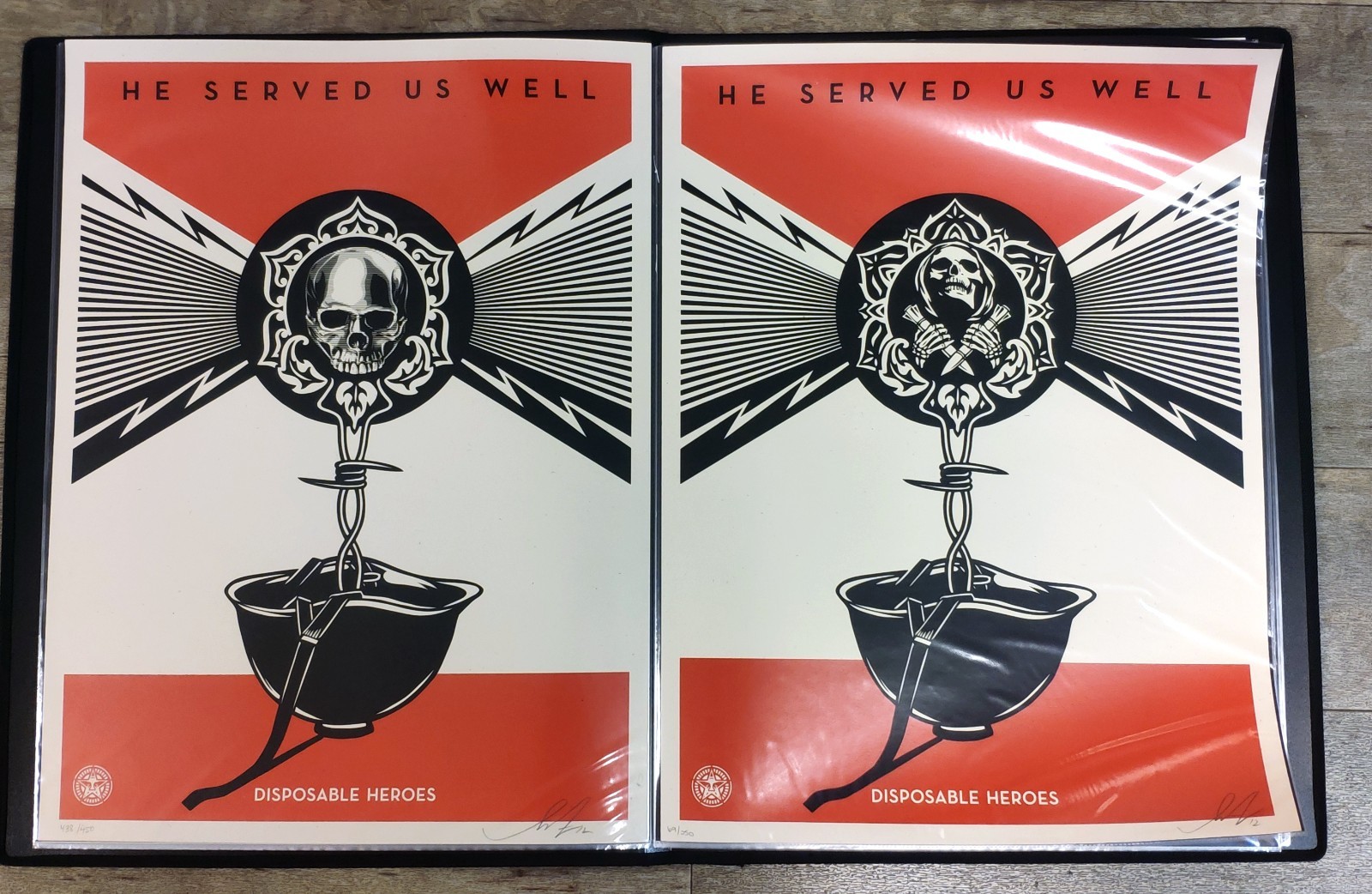 Shepard Fairey - Set 2 prints - Rare - Disposable Heros - 2012 - SN - Sold Out