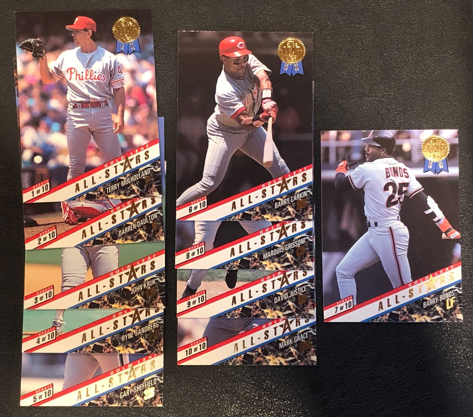 1993 Leaf Gold Leaf All Stars Baseball Card Insert Set #1-10