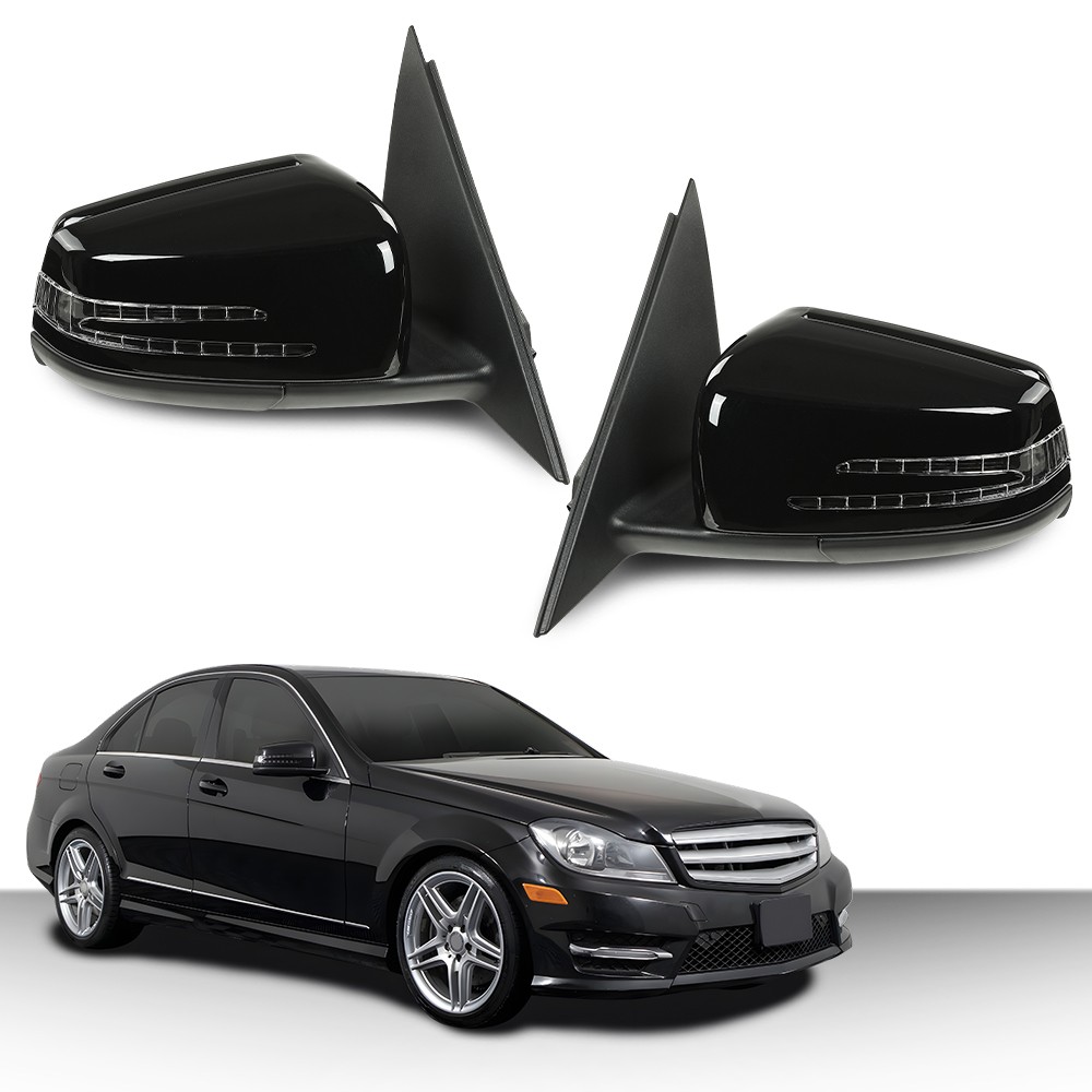 Pair Side Rear View Mirror Set Fit For Mercedes C300 Benz C Class W204 C200