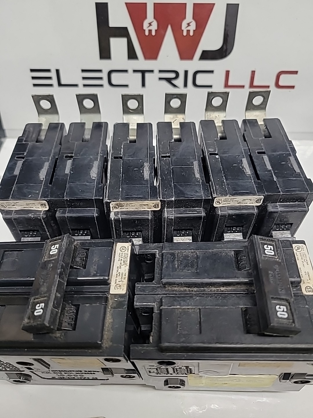 (Lot Of 5) CUTLER HAMMER  QBHW2050  50A 2POLE BOLT ON CIRCUIT BREAKER EATON 