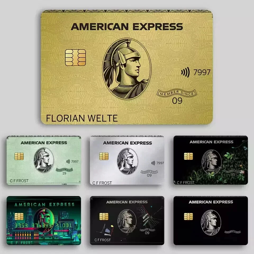Custom AMEX Card Skin 7-Pack Personalized Name | Gold, Platinum, Black Sticker