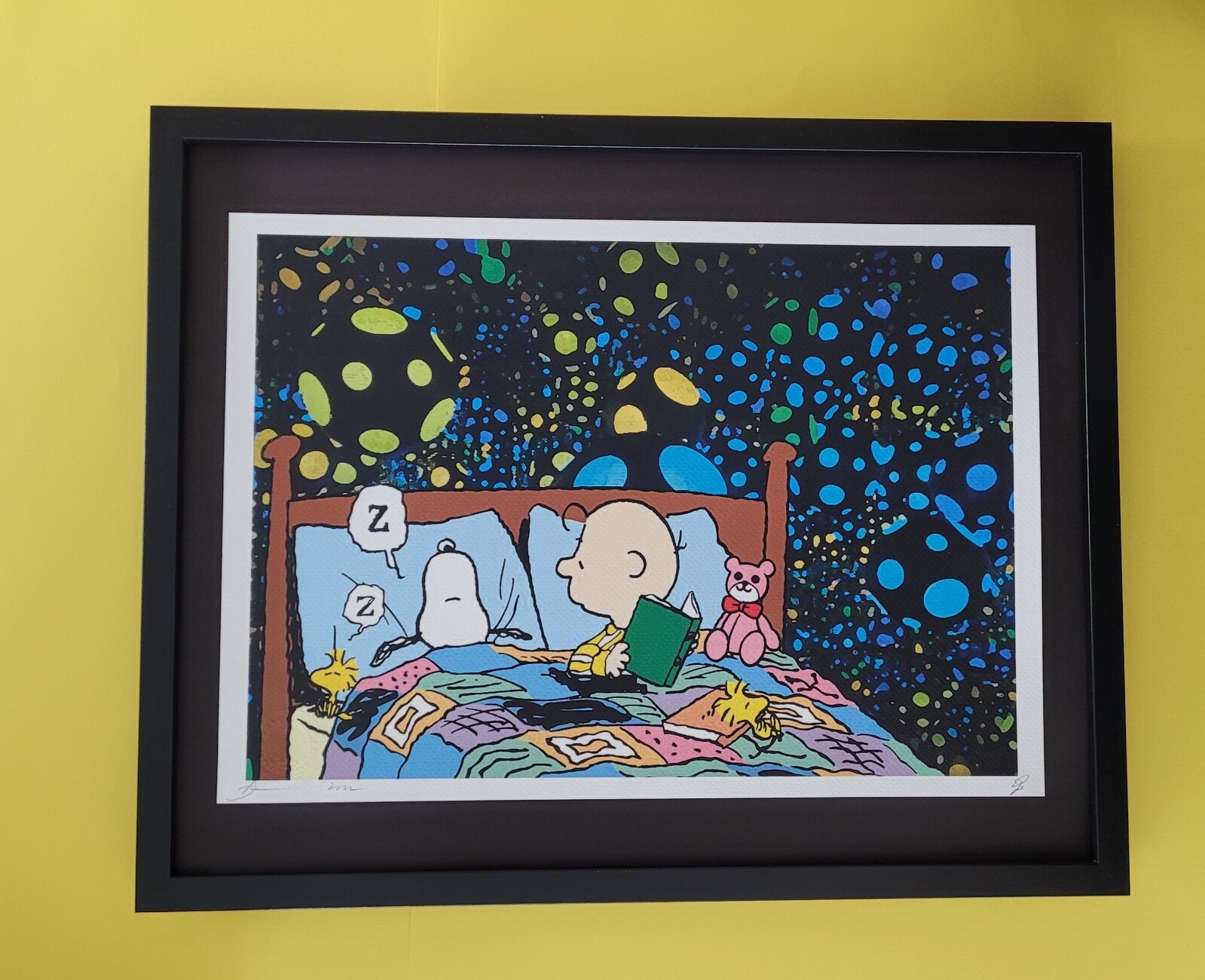 🔥 Death NYC Large Framed 16x20in Pop Art Graffiti COA Snoopy Yayoi Kusama #5