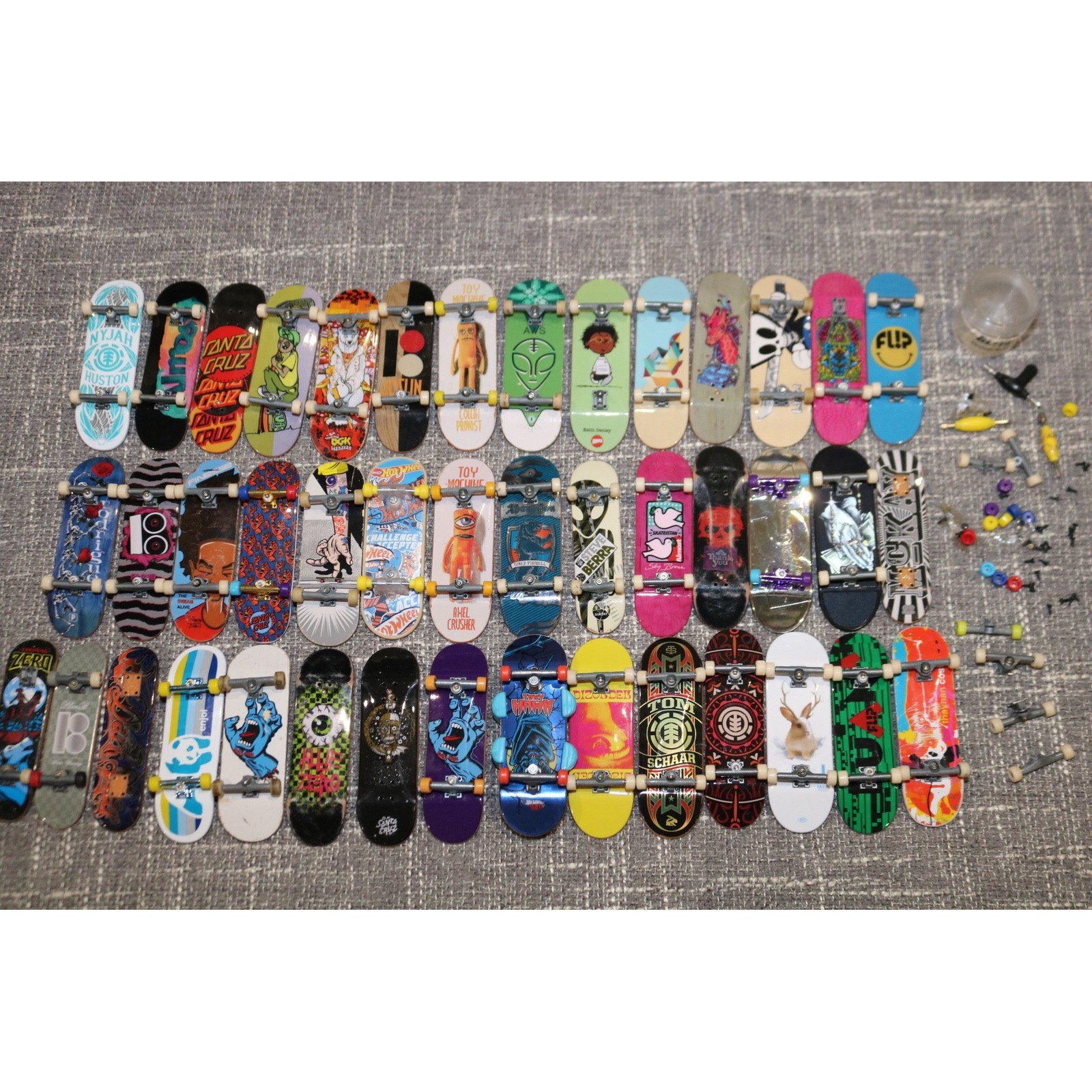 Lot of 43 Tech Deck Fingerboards Rare Ultra Rare Mixed Brands Extra Tools Parts