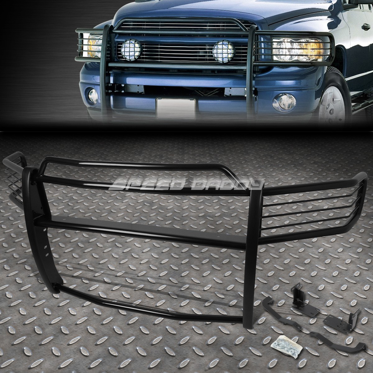 FOR 02-05 DODGE RAM 1500-3500 BLACK COATED MILD STEEL FRONT BUMPER GRILL GUARD FOR 02-05 DODGE RAM 1500-3500 BLACK COATED MILD STEEL FRONT BUMPER GRILL GUARD