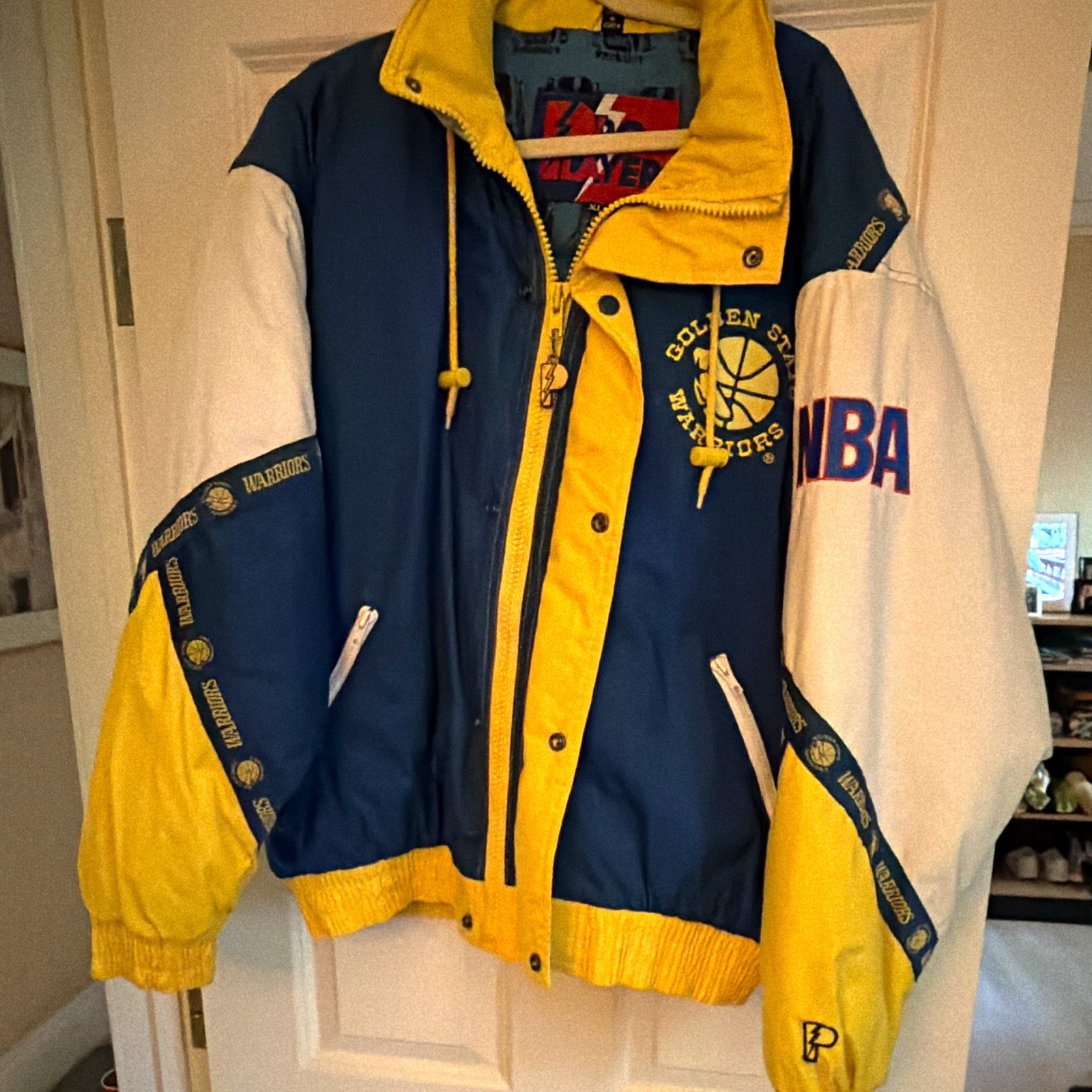 Vintage Pro Player Golden State Warriors Zip-Up Jacket Blue/Yellow/White XL Vintage Pro Player Golden State Warriors Zip-Up Jacket Blue/Yellow/White XL