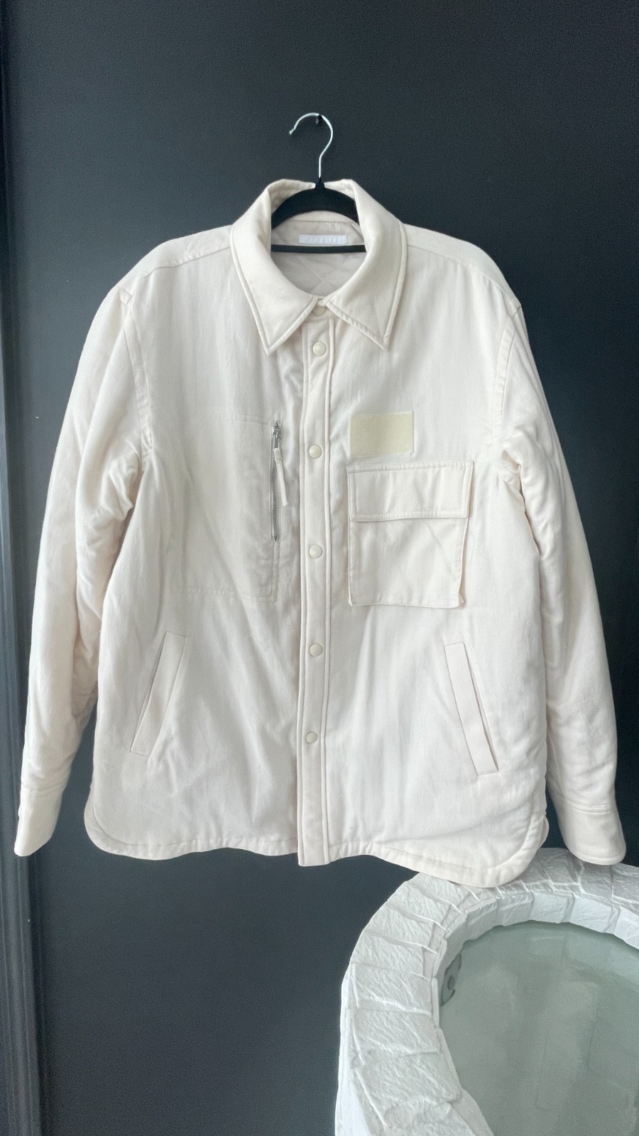 Helmut Lang Mens Cream Color Padded Cotton Jacket, Size M Helmut Lang Mens Cream Color Padded Cotton Jacket, Size M