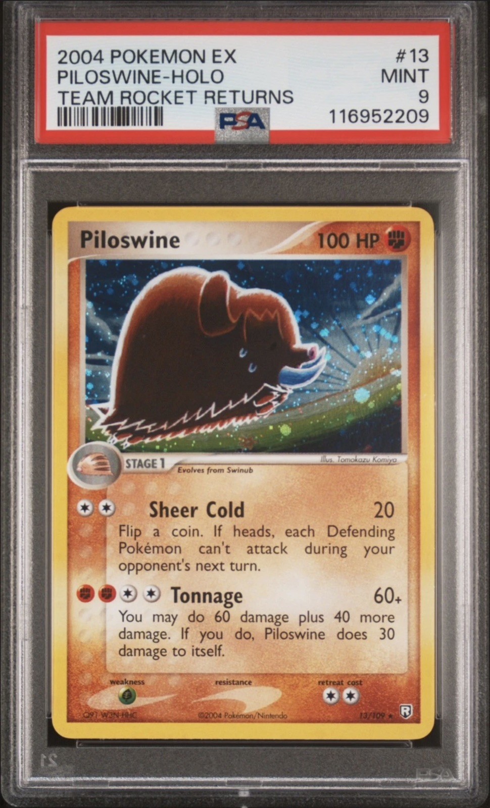 2004 POKEMON EX TEAM ROCKET RETURNS PILOSWINE #13 HOLO PSA 9 MINT #116952214 2004 POKEMON EX TEAM ROCKET RETURNS PILOSWINE #13 HOLO PSA 9 MINT #116952214