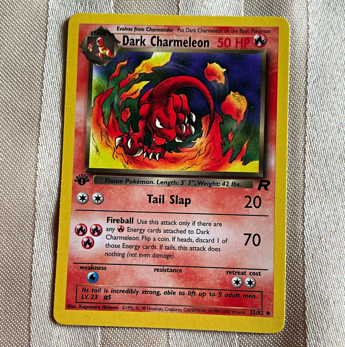 Wizards of the Coast Team Rocket 1st Ed Dark Charmeleon 32/82 Uncommon EN HP50 Wizards of the Coast Team Rocket 1st Ed Dark Charmeleon 32/82 Uncommon EN HP50