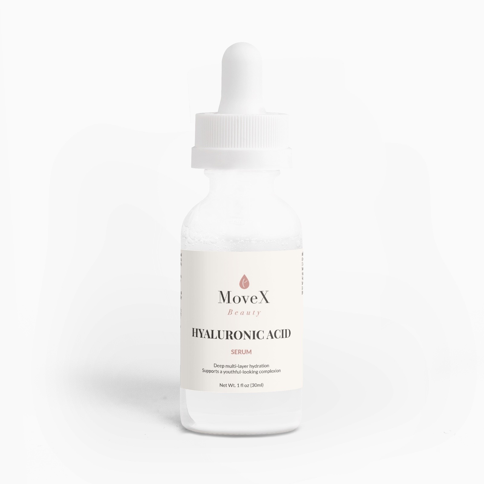 MoveX Beauty Hyaluronic Acid Hydrating Face Serum 1 fl oz 30ml Made in USA