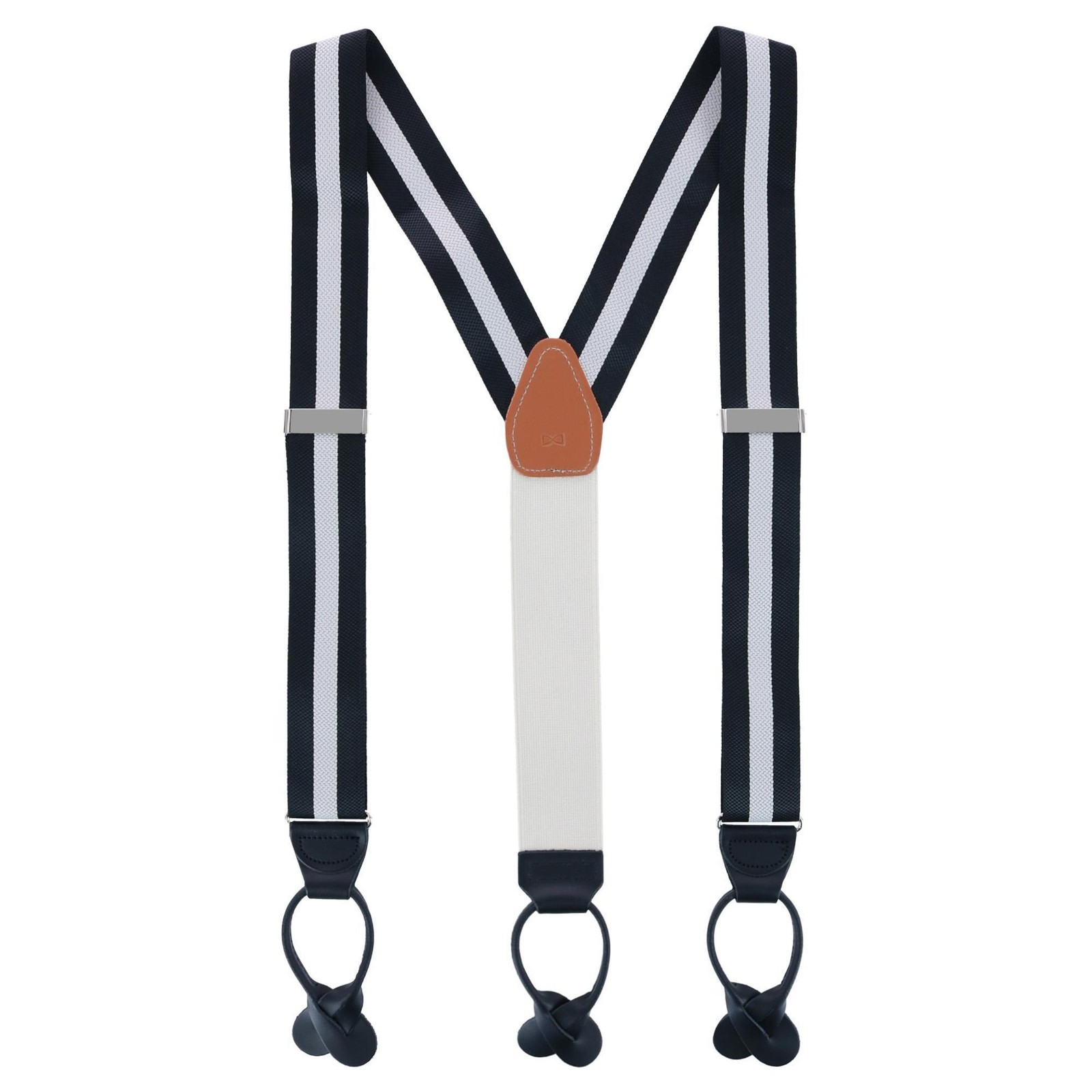 Trafalgar Men\'s Montague Center Stripe Nylon Button End Suspenders Trafalgar Men\'s Montague Center Stripe Nylon Button End Suspenders