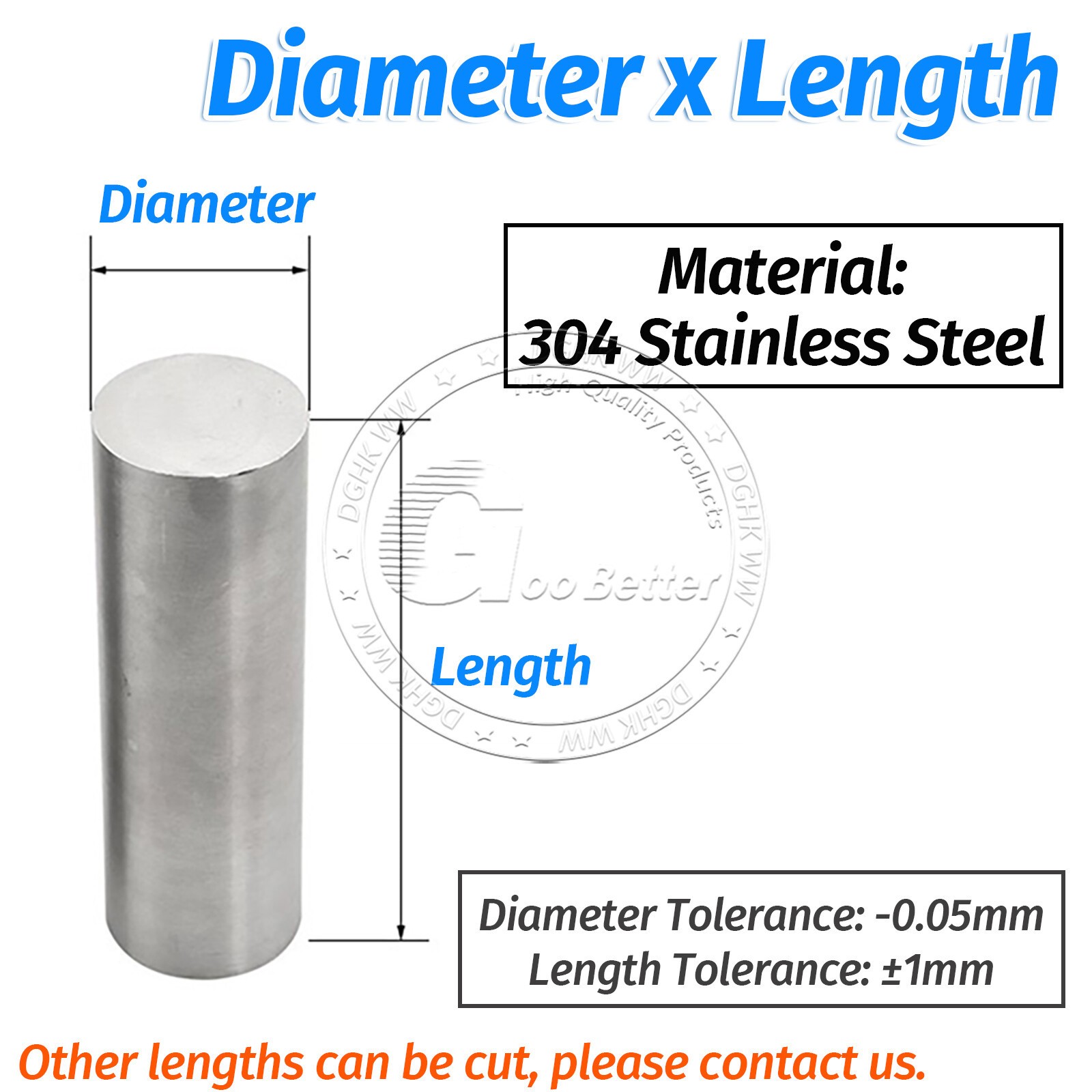 Stainless Steel Round Bar Rod 304 Stainless Steel 3mm 6mm 8mm 10mm 12mm to 50mm Stainless Steel Round Bar Rod 304 Stainless Steel 3mm 6mm 8mm 10mm 12mm to 50mm
