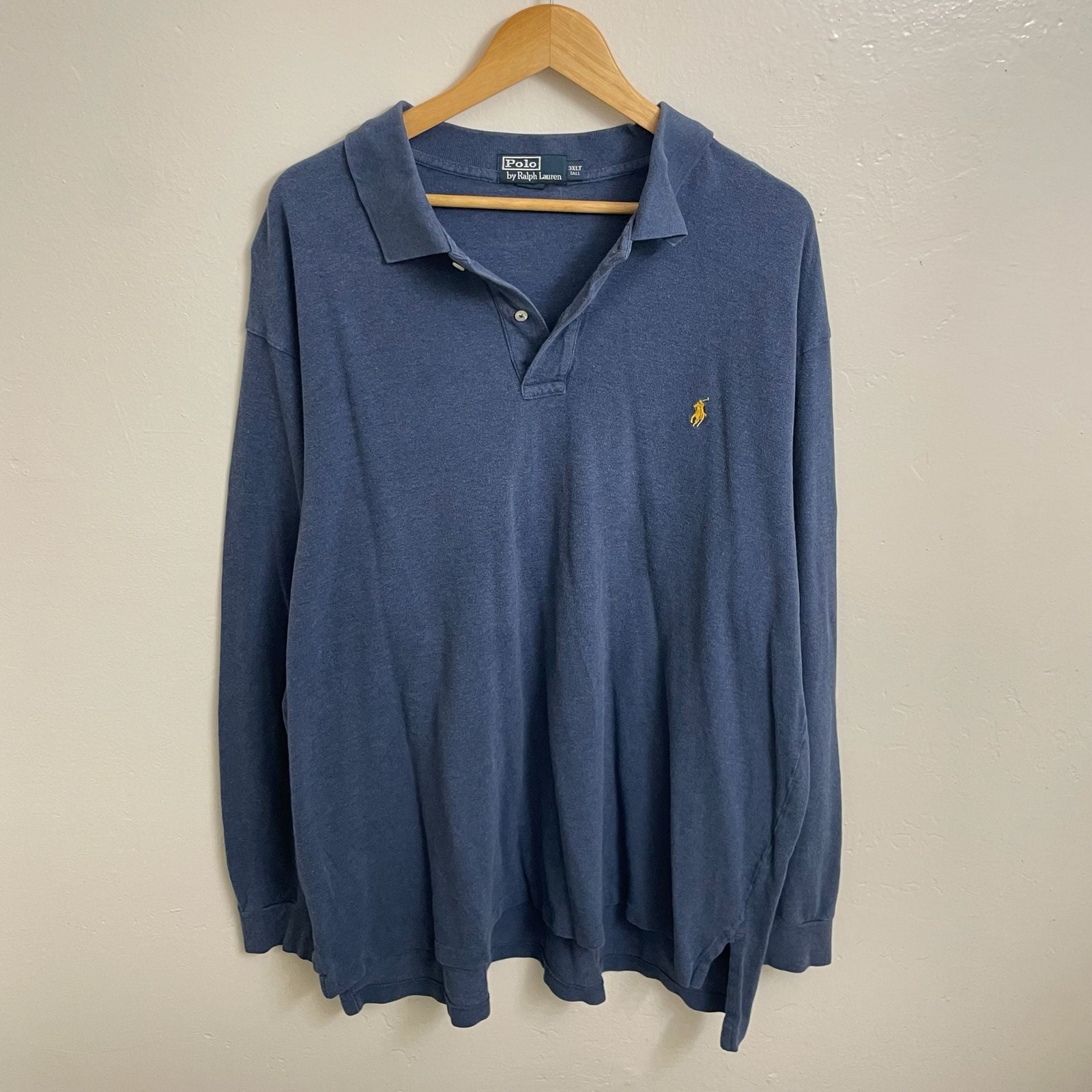 Vintage Polo Ralph Lauren Navy Blue Brown Pony Polo Shirt Classic Fit 3xl