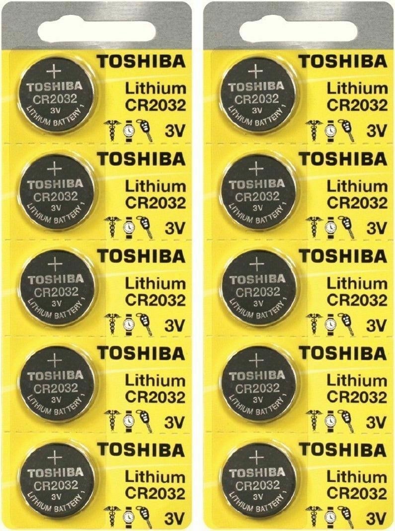 10 x New Original Toshiba CR2032 CR 2032 3V LITHIUM BATTERY BR2032 DL2032 