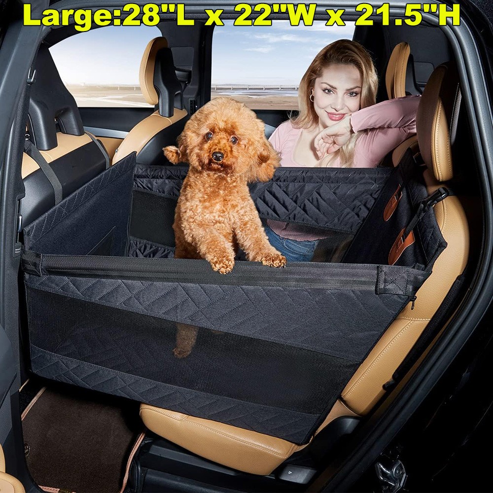 Dog Car Seat for Large Dogs Half Back Seat Extender with Hard Bottom Waterproof