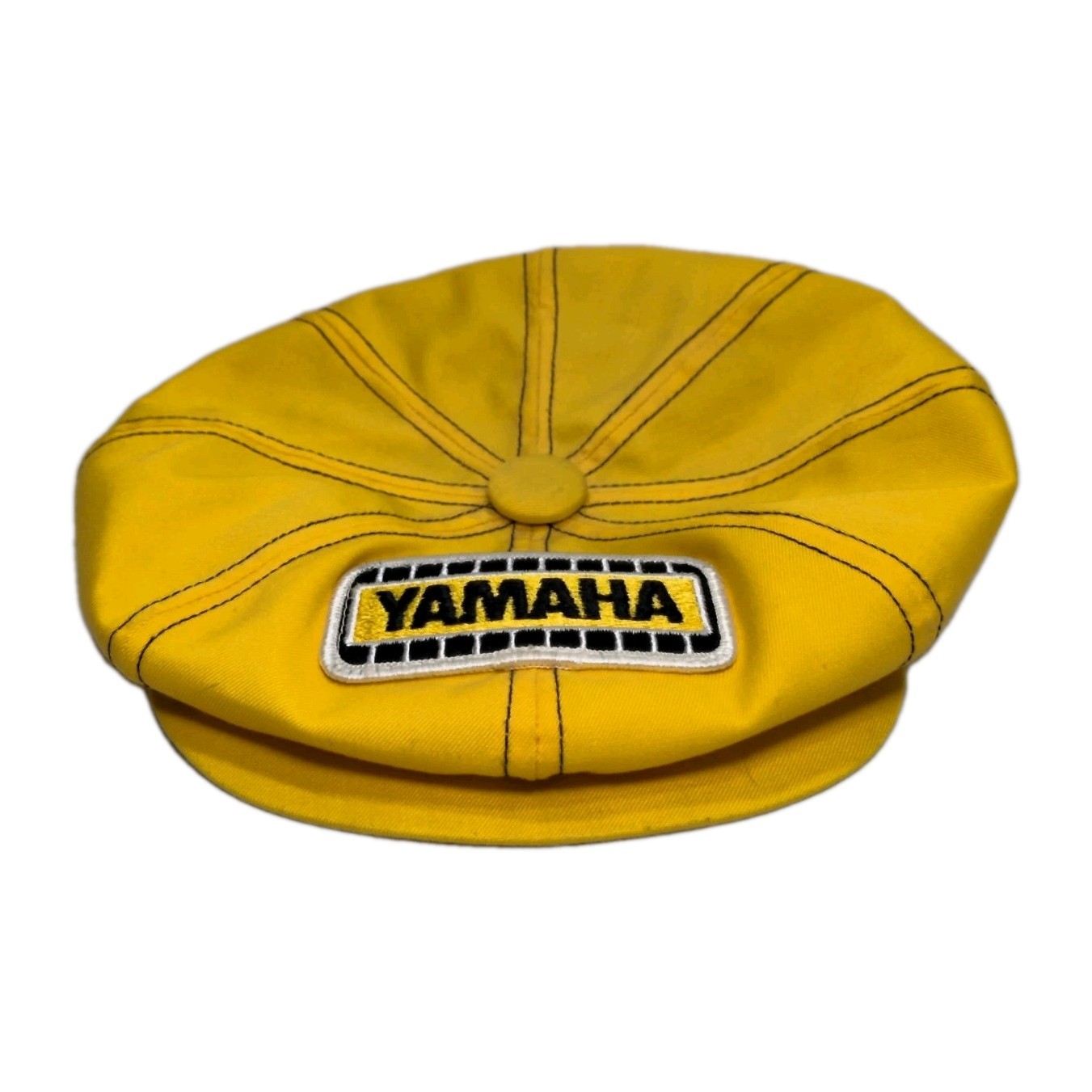 Vintage 70s Yamaha Team Newsboy Flat Hat Cap Motorycle Racing Motocross Large