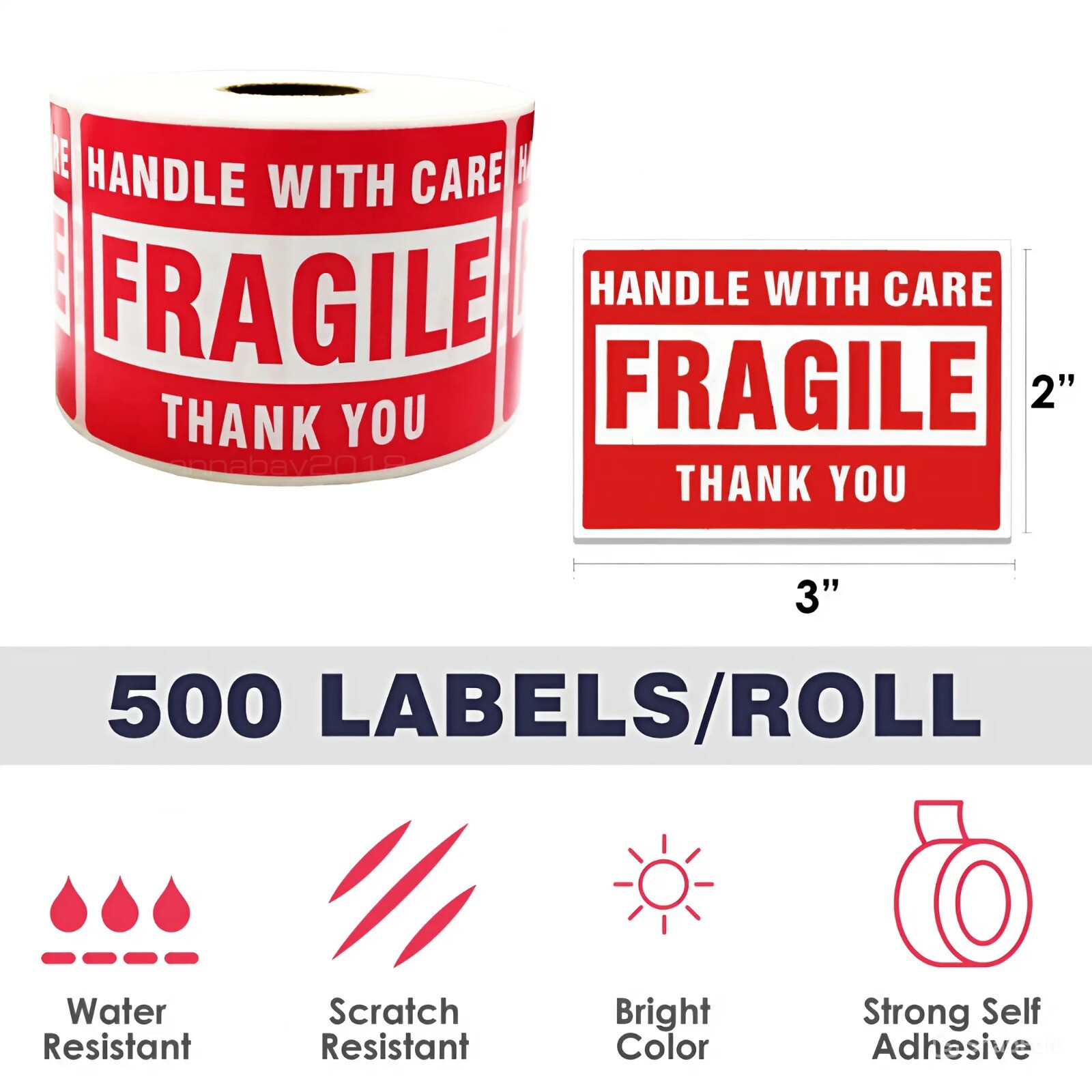 Fragile Stickers 1 Roll 500 2x3 Fragile Label Sticker Handle With Care Mailing Fragile Stickers 1 Roll 500 2x3 Fragile Label Sticker Handle With Care Mailing