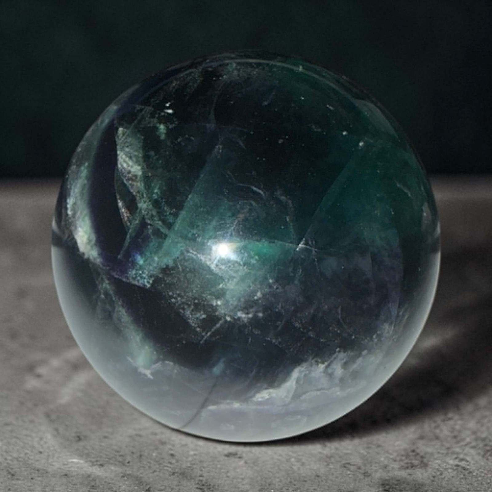 63.8mm Black Rose Fluorite Sphere