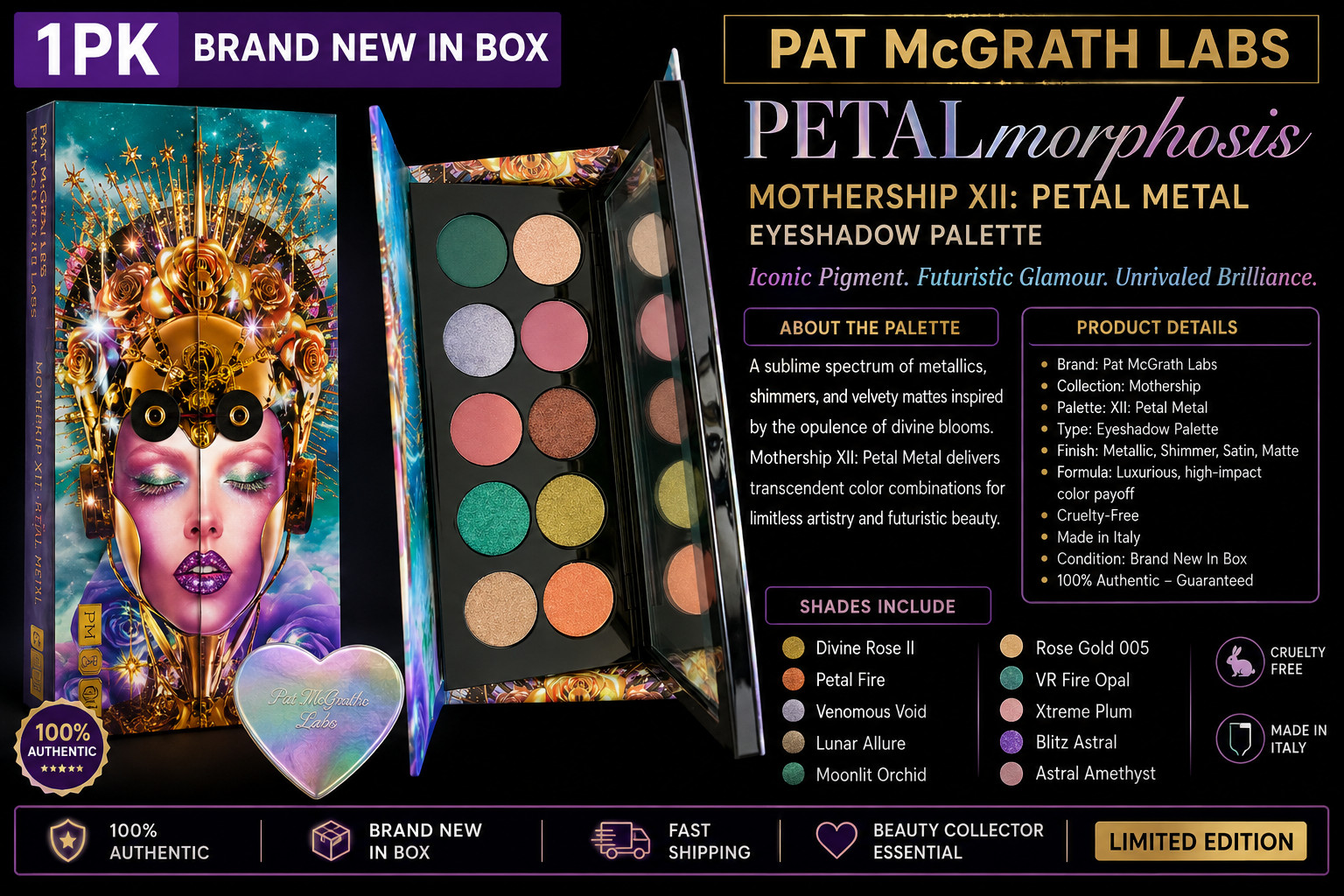 Pat McGrath Labs Mothership XII PETALmorphosis Eyeshadow Palette NEW IN BOX