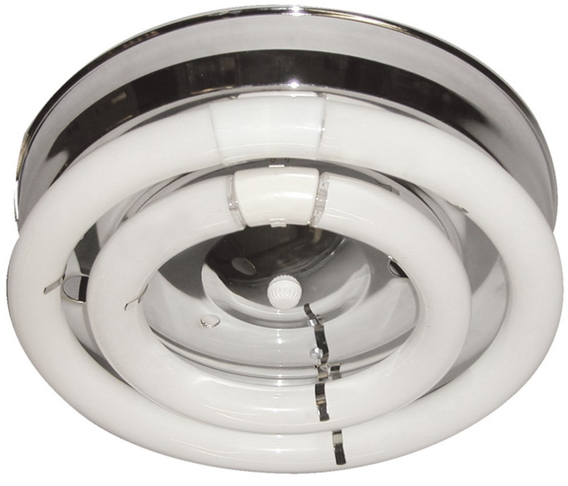 Fluorescent Circline 54 Watt Antique Open Bulb Vintage Chrome Ceiling Fixture