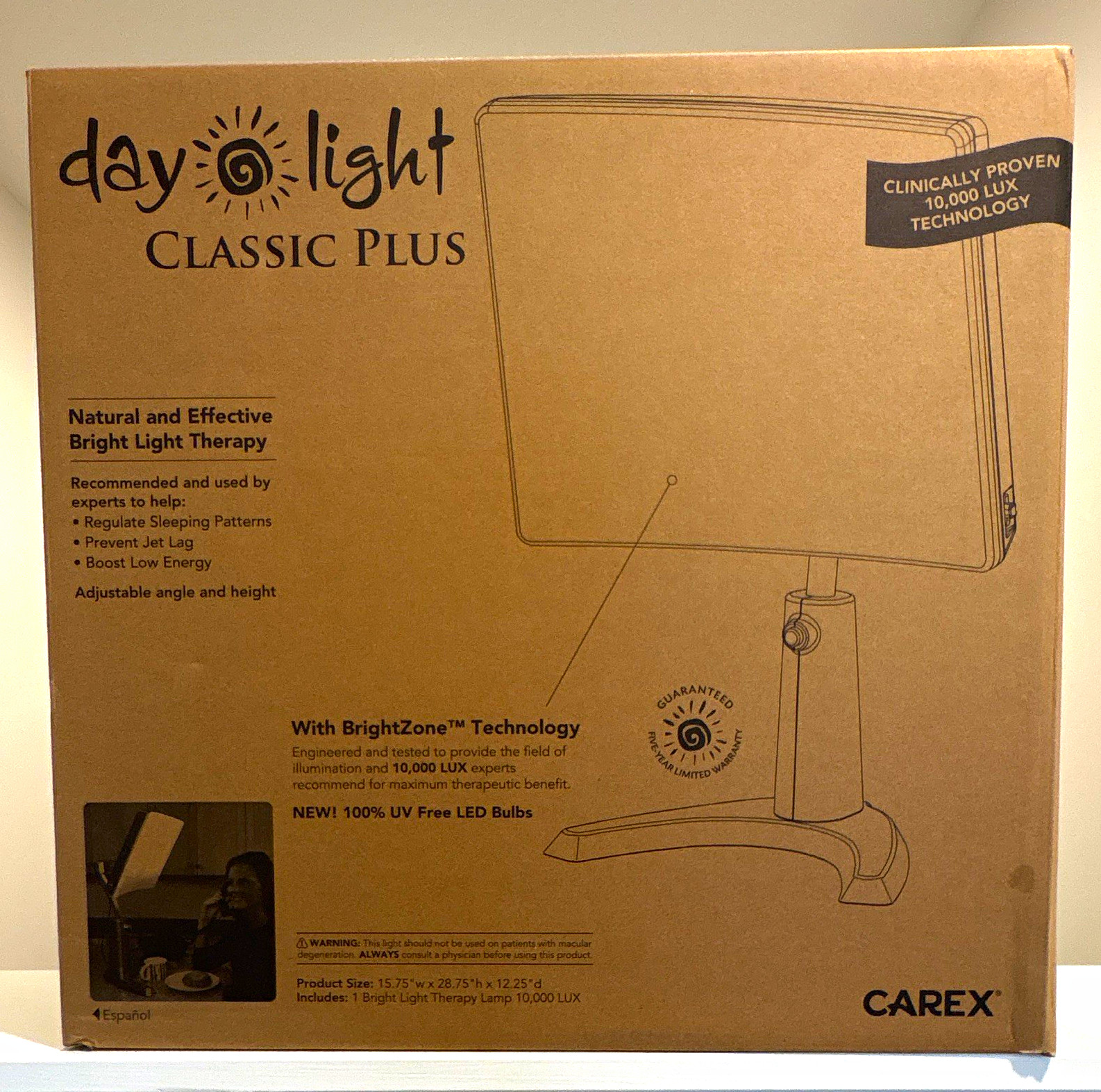 Carex Day-Light Classic Plus DL93011 10,000 Lux UV Free Light Therapy Lamp White Carex Day-Light Classic Plus DL93011 10,000 Lux UV Free Light Therapy Lamp White