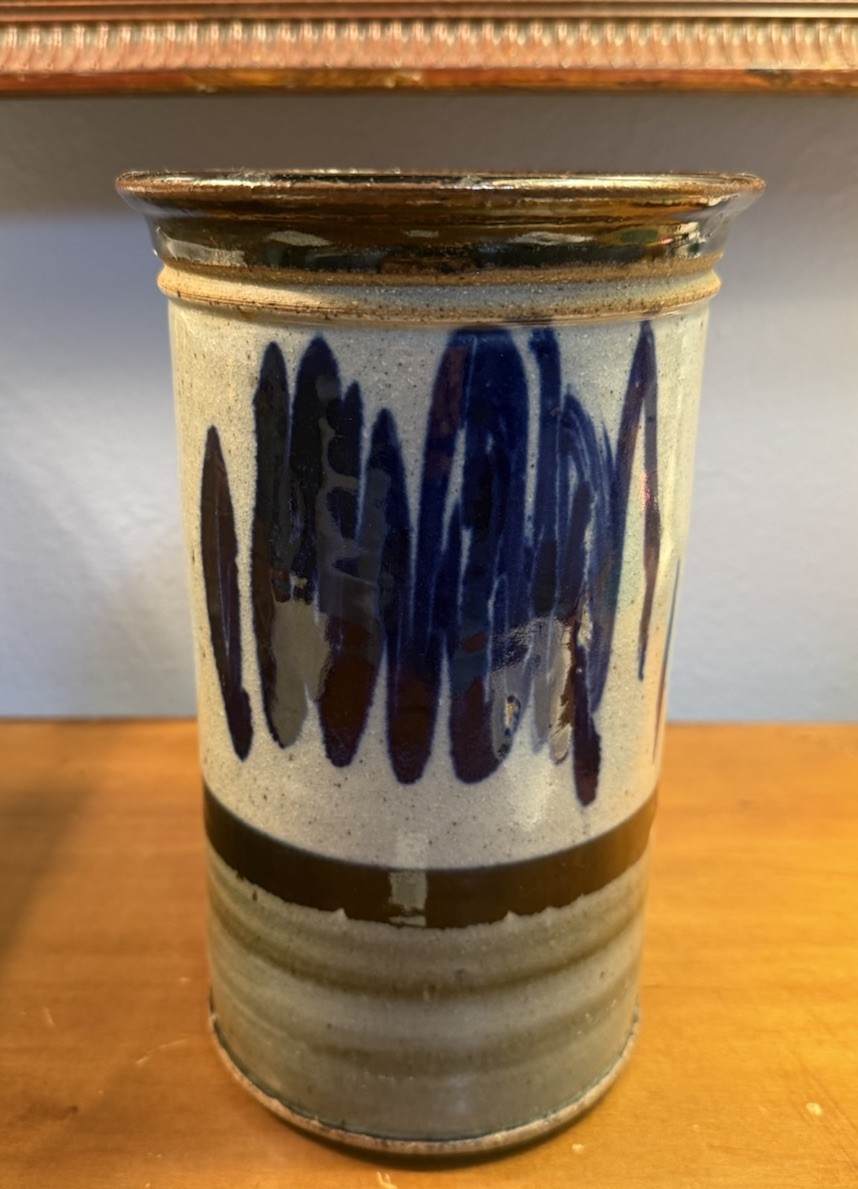 VINTAGE JOEL EDWARDS VASE STUDIO ART POTTERY BLUE ABSTRACT FREEFORM DECORATION VINTAGE JOEL EDWARDS VASE STUDIO ART POTTERY BLUE ABSTRACT FREEFORM DECORATION