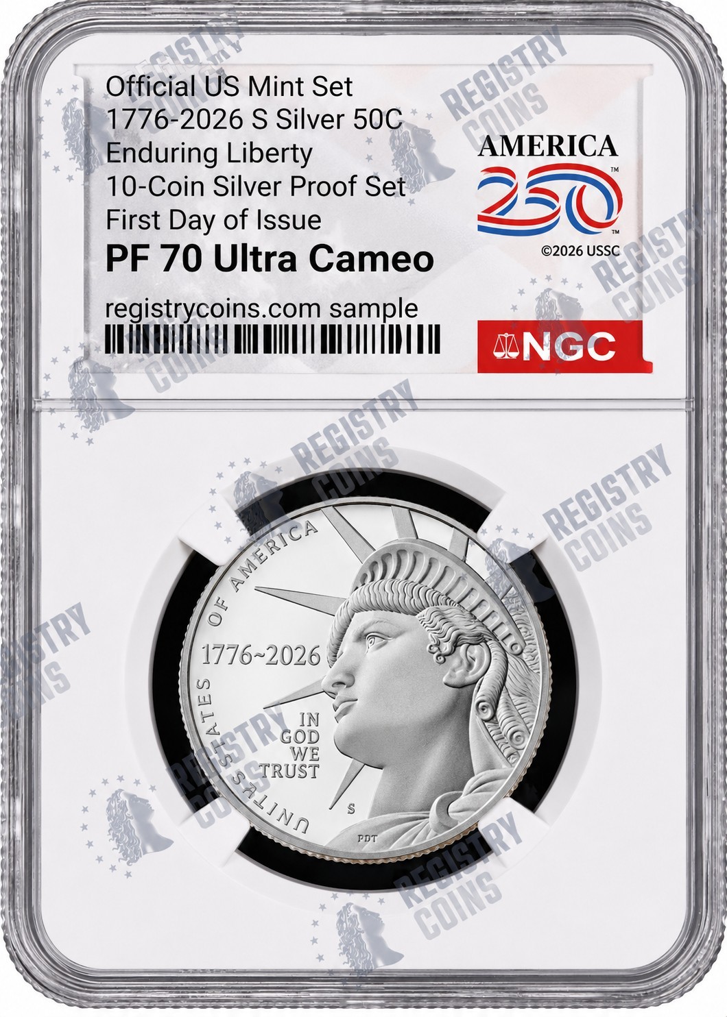 2026 S Silver Enduring Liberty 50C NGC PF70 Ultra Cameo First Day Issue #2830 2026 S Silver Enduring Liberty 50C NGC PF70 Ultra Cameo First Day Issue #2830