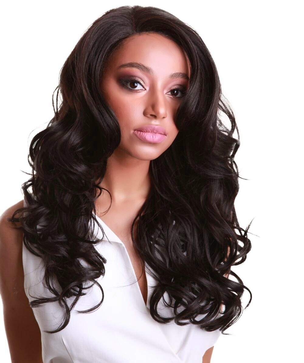 LUXLUXE Yenne Wavy 23 Inch Long 4X4 Hand-Tied Lace Front Wig BLT-0107,Dark Brown LUXLUXE Yenne Wavy 23 Inch Long 4X4 Hand-Tied Lace Front Wig BLT-0107,Dark Brown