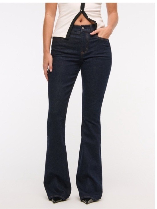NWT Abercrombie & Fitch Curve The Bootcut Mid-Rise Jeans Dark Stretch Denim 27